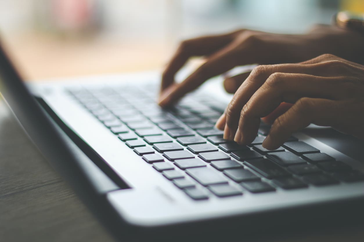 Businesswoman using laptop